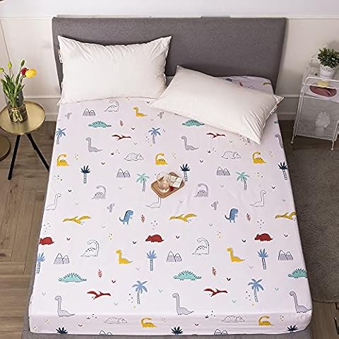 Chickwin Sábana Bajera Ajustable Colchones Dinosaurio Beige Cover
