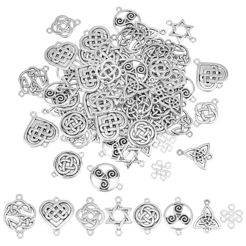 Unicraftale 64 Piezas 8 Estilos Nudo Celta Pieza De Conexión Colgante Tibetano Antiguo Plata Trinidad Conector Colgante De Metal Hueco Para La Fabricación De Joyas Collares Pulseras, Metal No Precioso Unicraftale 64 Piezas 8 Estilos Nudo Celta Pieza De Conexión Colgante Tibetano Antiguo Plata Trinidad Conector Colgante De Metal Hueco Para La Fabricación De Joyas Collares Pulseras, Metal No Precioso
