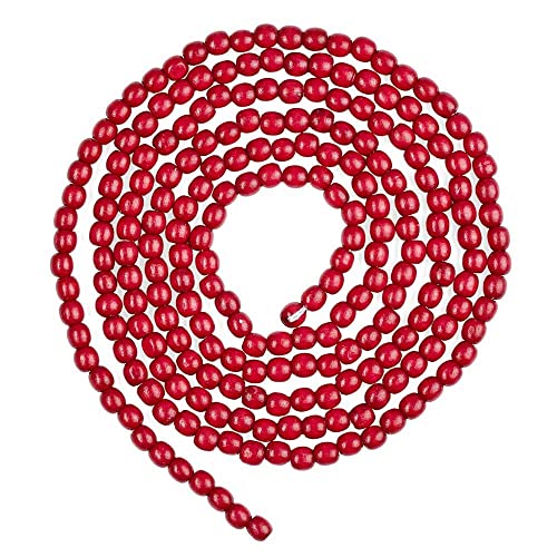 Burgundy Cranberry Wooden Bead Garland-This Cranberry Color Christmas Garland Is Made Of Wood Beads So It Can Be Used Year After Year By Factory Direct Craft #TOP1