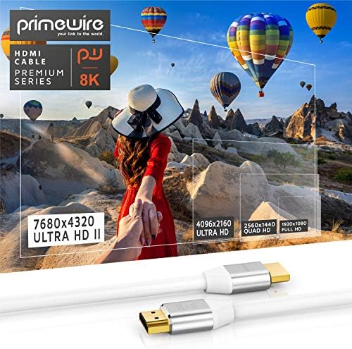 Primewire - 1m - Premium 8k HDMI Cable 2.1-4k @ 120 Hz with DSC - 7680 x 4320 -Ultra HD II  HDMI 2.0a 2.0b - 3D - Highspeed Ethernet  Dynamic HDR10+ - eARC - compatible with Blu Ray PS4 Xbox PS5