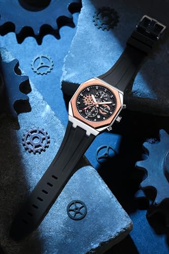 Image of Daniel Hechter Paris Orsay Collection Multifunctional Watch for Men with Octagone Dial and Silicon Strap-DHM1007