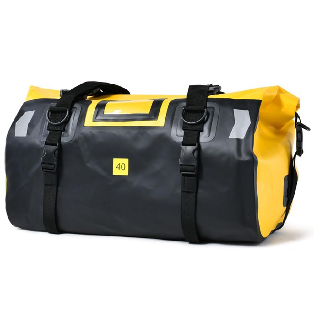Sac de sport étanche grande capacité 40L jaune pour moto et visibilité nocturne