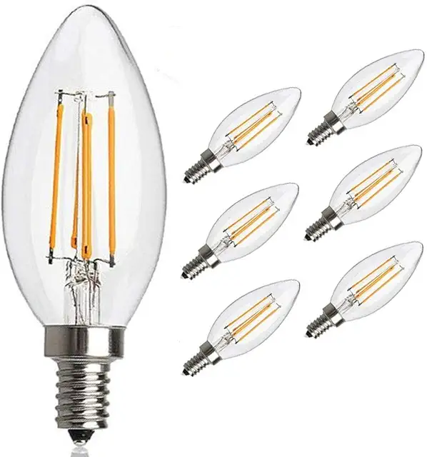AOOABO TECH Antique E12 LED Bulb, 4W Dimmable Vintage Edison Candle Filament Light