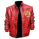 Johnny Lawrence Red Karate Kid Cobra Kobra Kai Jacket - Men Bomber Leather Jacket (as1, alpha, s, regular, regular, Faux Leather)
