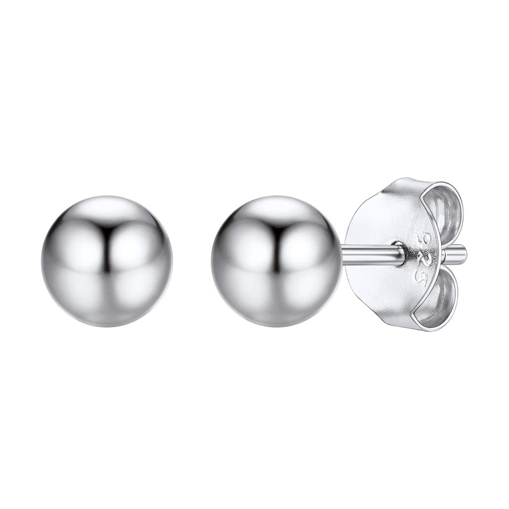 Silvora 925 Plata Pendientes Bolas Suave/Mate Diámetro 3mm/5mm/7mm, Pendientes Simples Clásicos Piercings Oreja Plata Hipoalergénicos