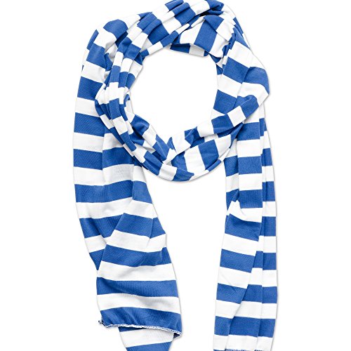 Tickled Pink Women's Game Day Sports Team Apparel Jersey Scarf, Royal Blue/White, One Size Tickled Pink Women's Game Day Sports Team Apparel Jersey Scarf, Royal Blue/White, One Size
