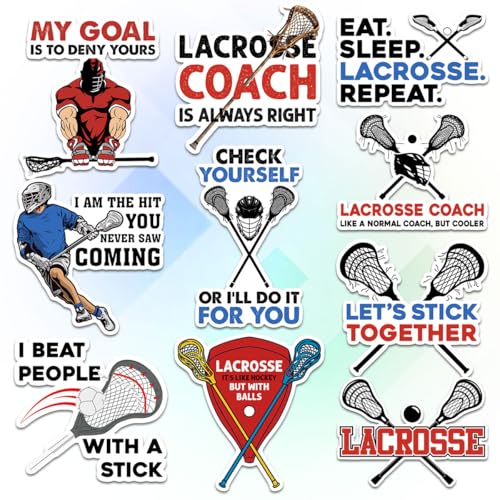 Lacrosse Stickers Pack, Funny Sports Vinyl Decals Quotes
