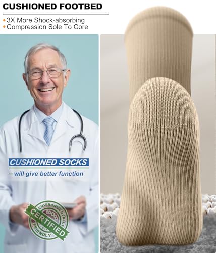 BULLIANT Men's Cushioned Compression Knee High Sports Recovery Socks 3Pack - image 4