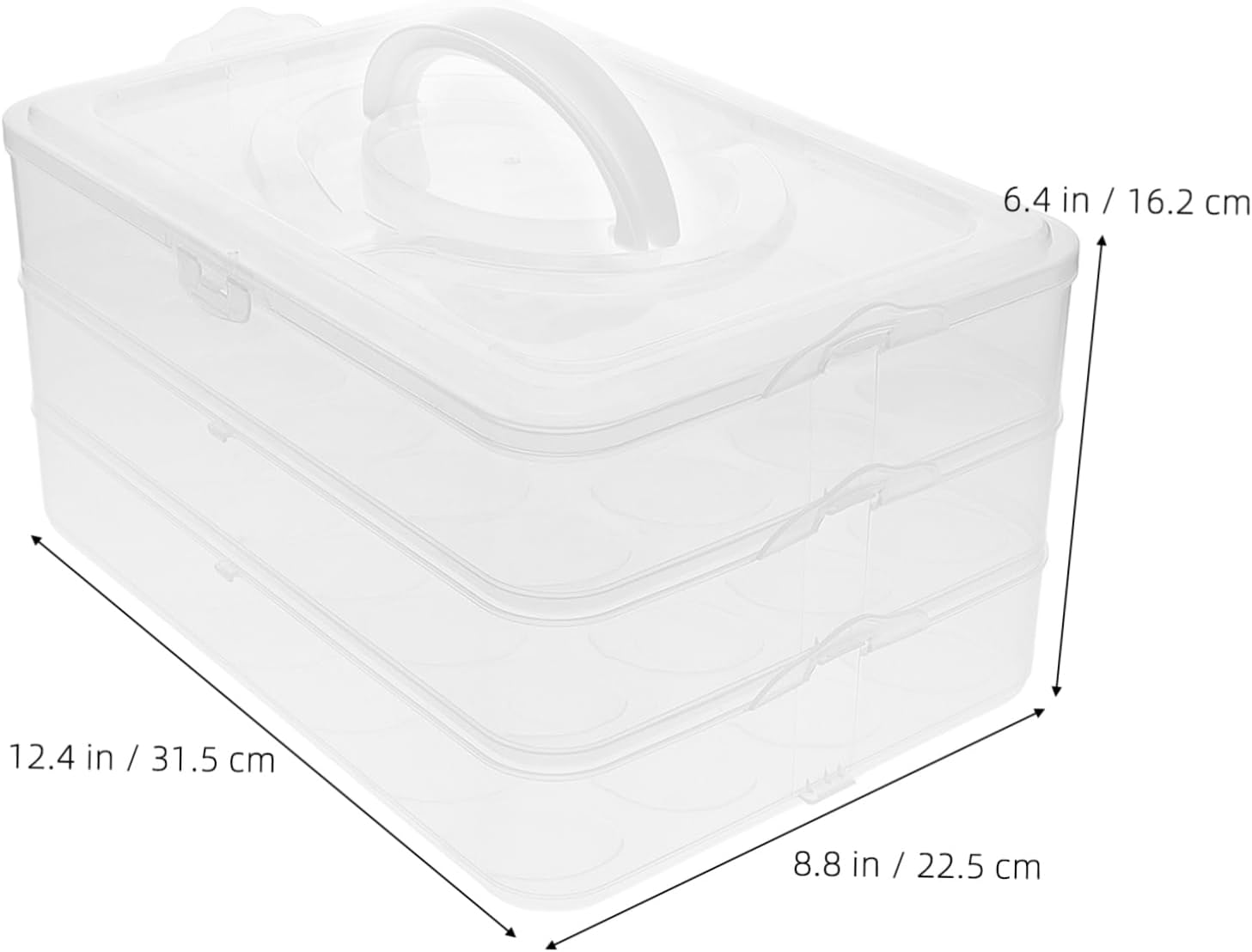 Mipcase Stackable Egg Carrier with Lid Refrigerator Egg Storage Box for Eggs Container with Handle for Parties and
