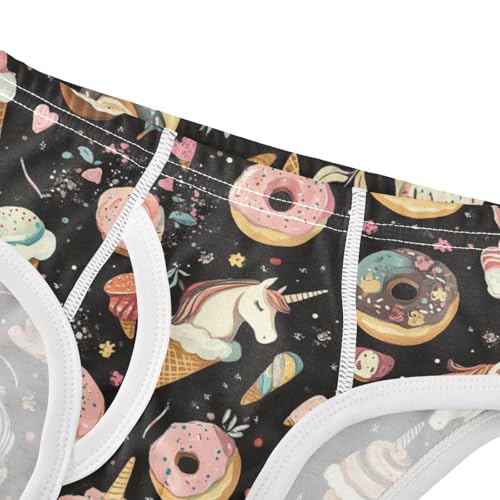 Wusikd Unicorns Ice Cream Boys' Underwear Cotton Doughnuts Boys Briefs Soft Toddler Underwear 2T4