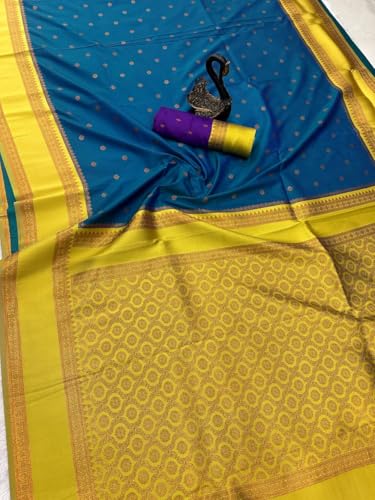 Image of Dharmavaram Pattu Paithani Saree Pure Silk Zari Weaving Floral Border Rich Pallu With Blouse Piece