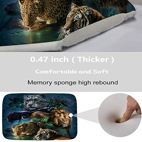 Wildlife Animals Tiger Lion Leopard Badezimmerteppiche und Matten Sets 3-teilig, Memory Foam Badematte, U-förmige Kontur… – Bild 7