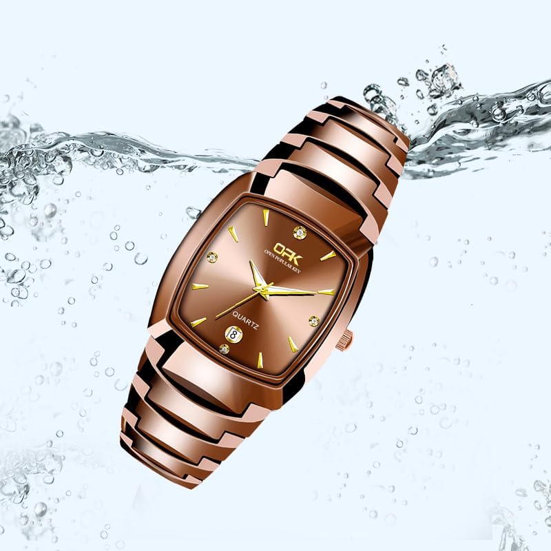 Miniatura 7 de OLEVS Relojes para mujer cuadrado pequeño reloj de pulsera para mujer, tamaño uniex, analógico, negro, plata, oro rosa, acero inoxidable,