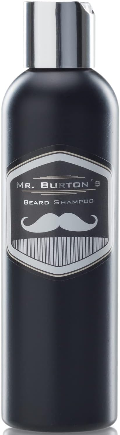 Mr. Burton's Pure Beard Shampoo (200 ml) - Mild Care without Silicone with Argan Oil Panthenol and Vitamin E - Suitable for Beard Oil and Beard Balm