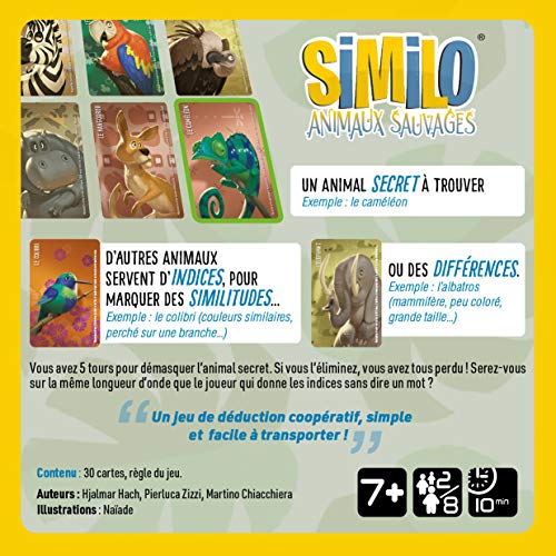 Gigamic - SIMILO Wild Animals - Cooperative deduction game for the whole family - From 7 years old, Multicolored - Image 4