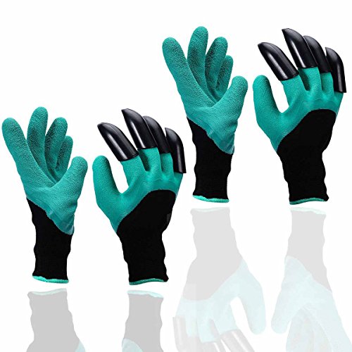 Griffe gaucher Gants de jardinage (2 paires) pour Creuser et Plantation, Eiito gants de jardin gants pour ronces Meilleur cadeau pour Jardiniers gant de sécurité travail 