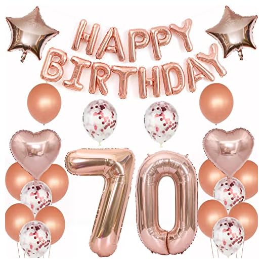 Globos 70 años decoración cumpleaños oro rosa mujer, 70 decoración cumpleaños 70 años deco mujer globo lámina oro rosa 70 cumpleaños deco mujer feliz cumpleaños 70 años cumpleaños globo mujer (70)