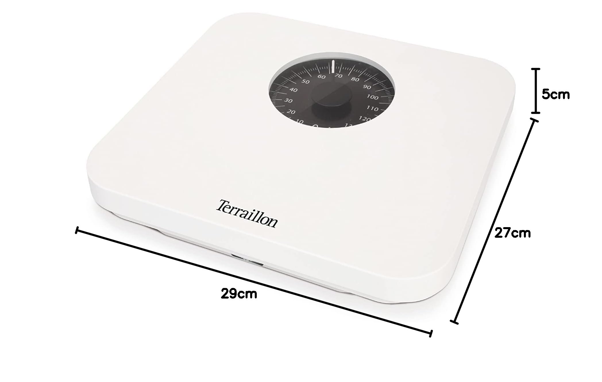 TERRAILLON - Bilancia pesapersone meccanica - Grande capacità 150 kg - Modello "Nautic", bianco