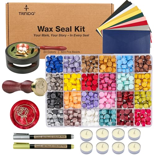 TRINIDa Wax Seal Kit with 24 Colors and Accessories