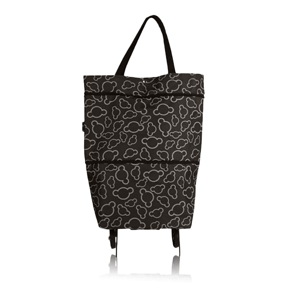 Puedno Foldable Shopping Trolley Bag, Portable Large Capacity Shopping Bag with Wheels, Reusable Collapsible Shopping Tote Bag, Heavy-Duty Grocery Bags for Home Supermarket