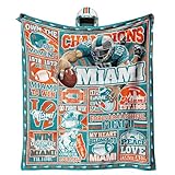 KETBLNB Football Fans Gifts for Miami, Blanket for Miami, Stuff for Miami, Flannel Blanket, Blankets and Throws 60'x50'