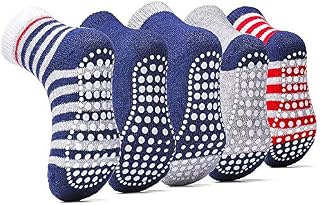 KOWAYI Grip Non Slip Socks Boys Girls Baby Toddler Infant Kids Newborn Anti Slip Athletic Anti Skid Cotton Ankle Socks 5/8 Pairs 0-7 Years
