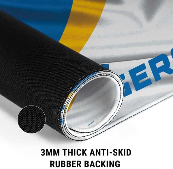 Skinit Large Gaming Mouse Pad - Officially Licensed Los Angeles Chargers Design with Stitched Edges, Waterproof, Non-Slip Rubber Base, Desk Mat for Keyboard & Mouse, 31.5" x 11.8" inches