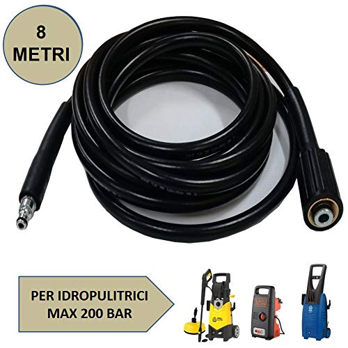 Parpyon® - Manguera hidrolimpiadora Annovi Reverberi - Black Decker - Stanley Tubos, alargador, sonda accesorios para hidrolimpiadoras de agua fría Max 160 Bar + paño Parpy (AR330)