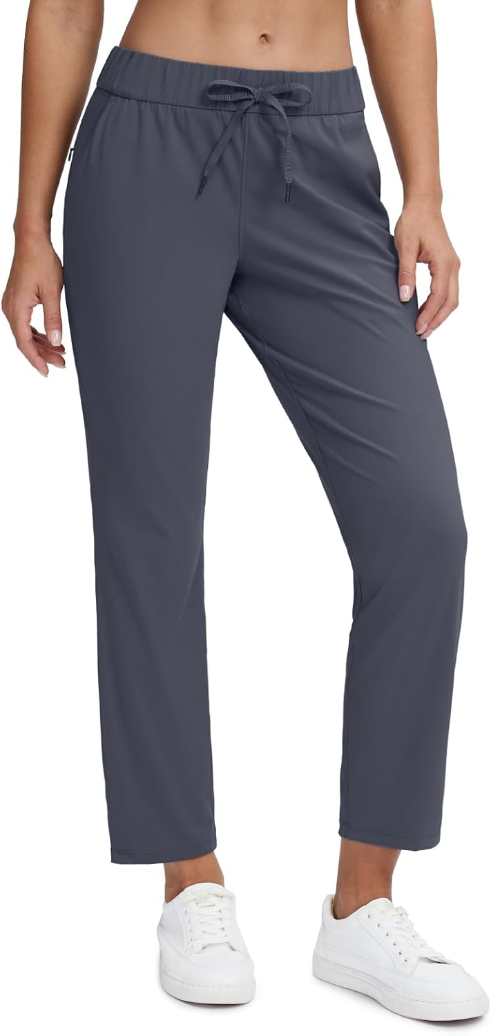 Seamaid Women's Golf Pants with Pockets 7/8 Stretch Travel Ankle Pants for Casual Athletic