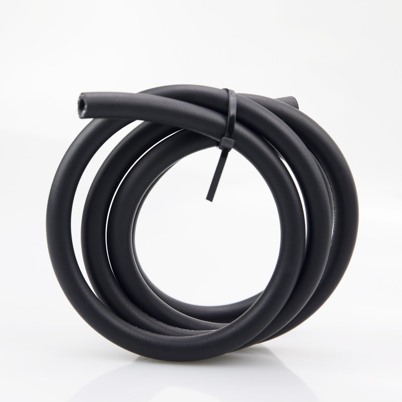 Tuyau de carburant à poussoir noir - 4 AN NBR compatible avec système de carburant, E85, E10, huiles, éthanol, lubrifiants et liquide de refroidissement (1,5 m, AN4, ID 1/4)