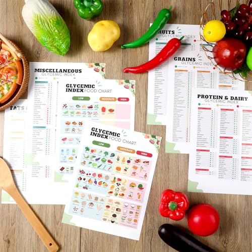 Image of Sinload 12 Pcs Glycemic Index and Glycemic Load Foods List Poster Gi Diabetic Meal Food Plan Gi Grocery Diet