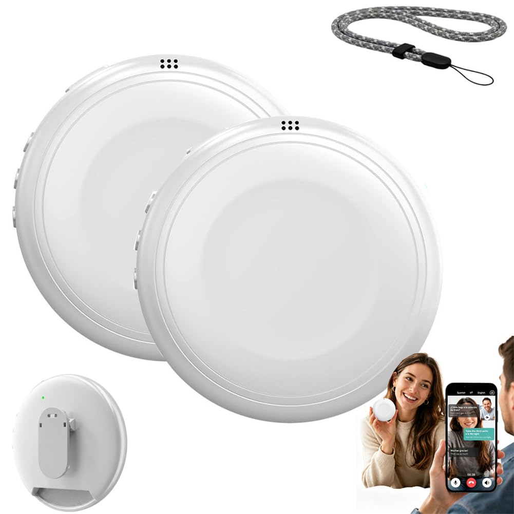 2PCS Smart Wearable Translator English Spanish Voice Translation Device