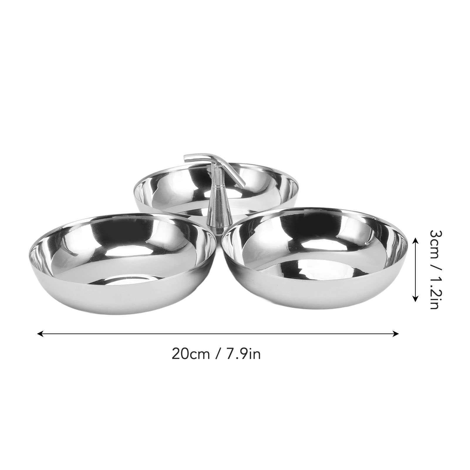 HAOHIZE Snack Bowl Fruit Plate, 3 in 1 Portable Stainless Steel Fruit Plate Fruit Bowl Snack Plate Fruit Plate for Fridge for Candy for Home for Barbecue for Fruit 20x3cm / 7.9x1.2 (Style 1)