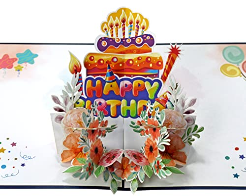 3D PAPER LOVE |bvAbv nbs[o[Xf[ O[eBOJ[h a  P[L o[ Lh Jbv xA L[g u Mtg{bNX |bvAbv o[Xf[J[h (Happy Birthday _[Nu[ t