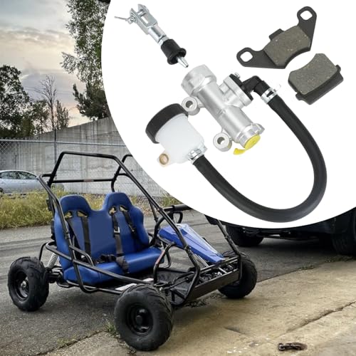 Image of KT196 Brake Master Cylinder with Brake Caliper Pads Assembly Compatible with 196cc 6.5hp Coleman KT196 Go Kart Powersports Parts Accessories