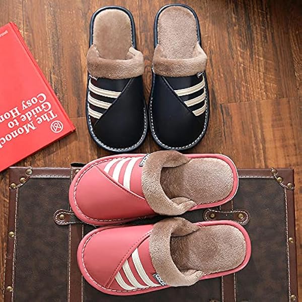 Kirin-1 Slipper Memory Foam Pluche Verwarming, Herfst en winter katoenen slippers mannen en vrouwen thuis warme non-slip Pu oppervlak waterdichte anti-fouling katoenen slippers