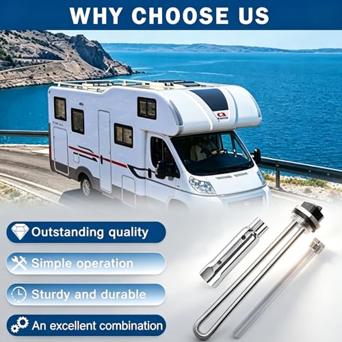 Image of RV Water Heater Element Kit Compatible with Suburban SW Series Part | Includes 520900 heating element, anode rod, 1-1 /2 inch & 1-1 /16 inch socket wrenches