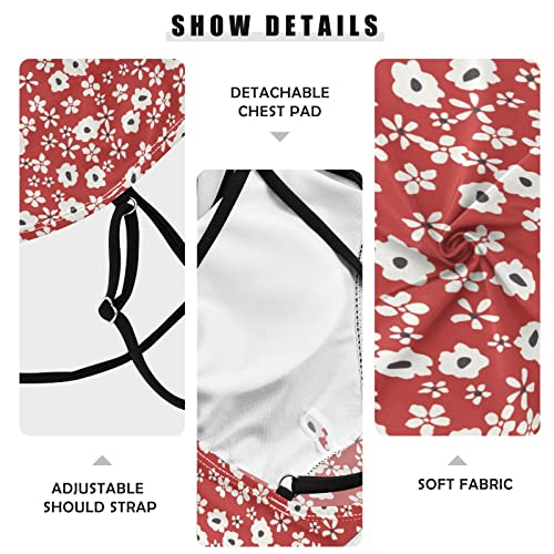 Allover Graphic Floral Tankini Tops For Women, Swimsuits Tops V Neck Swim Tank Tops #TOP5