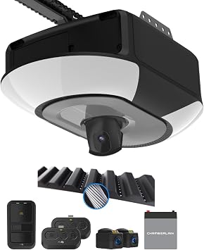 Chamberlain 1-1/4 HP Belt Drive Smart Garage Door Opener with Built-in Camera, Dual LED Lighting, Battery Backup, and myQ Connectivity
