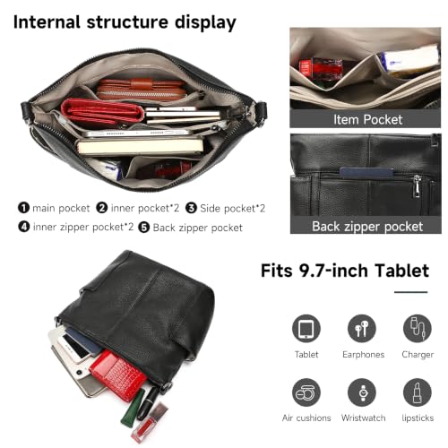 Image of NIUCUNZH Leather Women's Crossbody Bag Purse Soft Shoulder Hobo Handbags