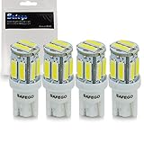 Safego T10 LED White 10-SMD 7020 T10 W5W LED Bulbs Super Bright 194 168 2825 Wedge Replacement Lights Side Lamps Interior Light