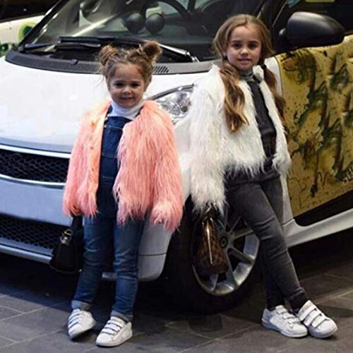 Girls Faux-Fur Jacket Coat Kids Fall Winter Thick Fleece Fuzzy Warm Outwear Tops Fashion Purple Fur Coat Outwear2