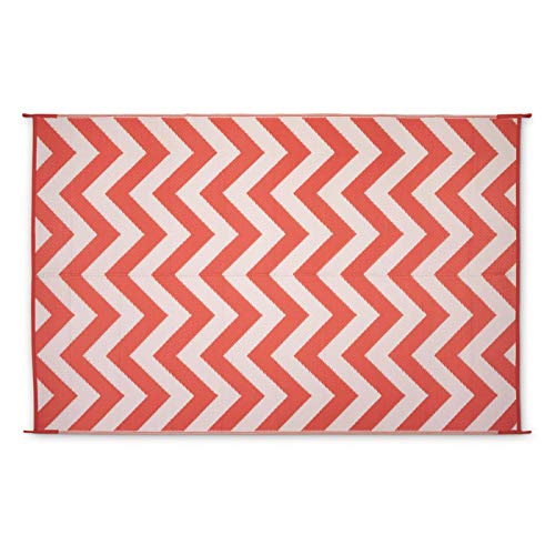Guide Gear Chevron Outdoor Rug, Coral/White, 9X12