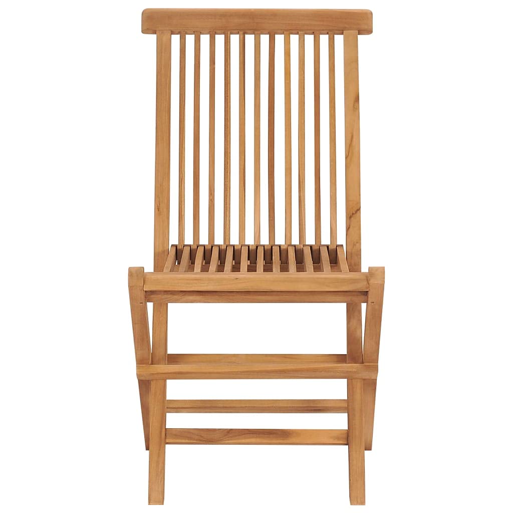 vidaXL 2X Madera Maciza de Teca Sillas de Jardín Asiento Patio Terraza Balcón Comedor Muebles Mobiliario Exterior Duradero Práctico Plegables