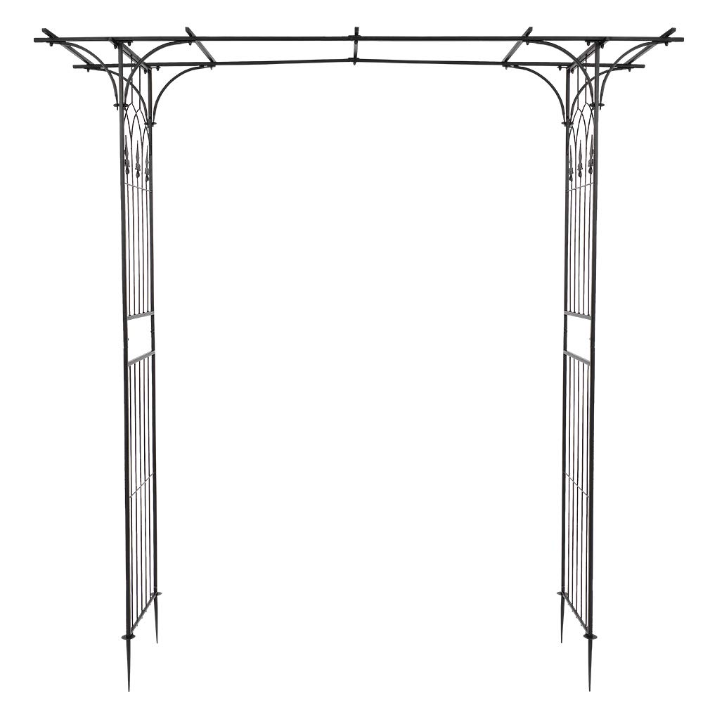 LEADZM Arche en Fer forgé Arche de Cour Arche de Jardin adaptée aux Plantes grimpantes Arrangement de Mariage de pelouse