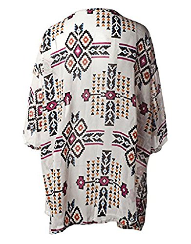 2019 Summer Women Chiffon Printed Cardigan Kimono Robe Tops Beach Cover up Blouse Lightweight Size S