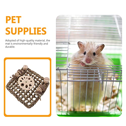 iplusmile Vogel Accessoire 1 st Rabbir Kooi Gras Mat Geweven Bed Mat Cavia Hamster Nest Kauwspeelgoed - Afbeelding 4