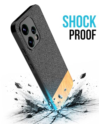 Image of Kapa Soft Fabric & Leather Hybrid Protective Back Cover for Oppo Reno 15 5G | Shockproof Slim Hard Anti Slip Back Case (Black,Brown)