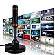 DVBT/DVBT2 Antenne - Zimmerantenne für Fernseher, HD TV Antenne Mit Magnetfuß 5M Verlängerungskabel, Digitale Teleskopantenne 360° Empfang für DTMB, ISDB, DVB-T2, DMB-T