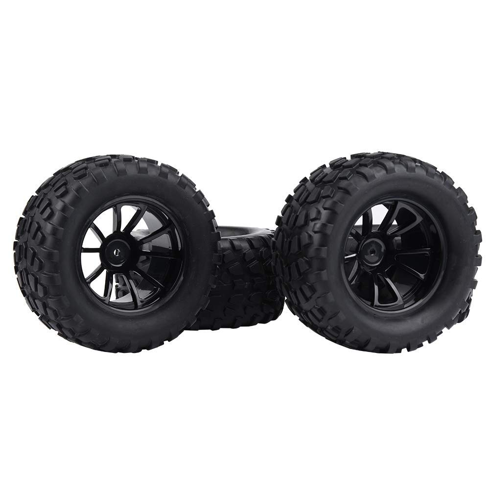 RC Reifen, 4-teiliges Gummireifen Set mit 10-Loch Design, 1:10 Scale Reifen, hohe Traktion und Stabilität for RC Modellbau Hobbyisten, Offroad Einsätze, Wettbewerbe und Alltag Nutzung